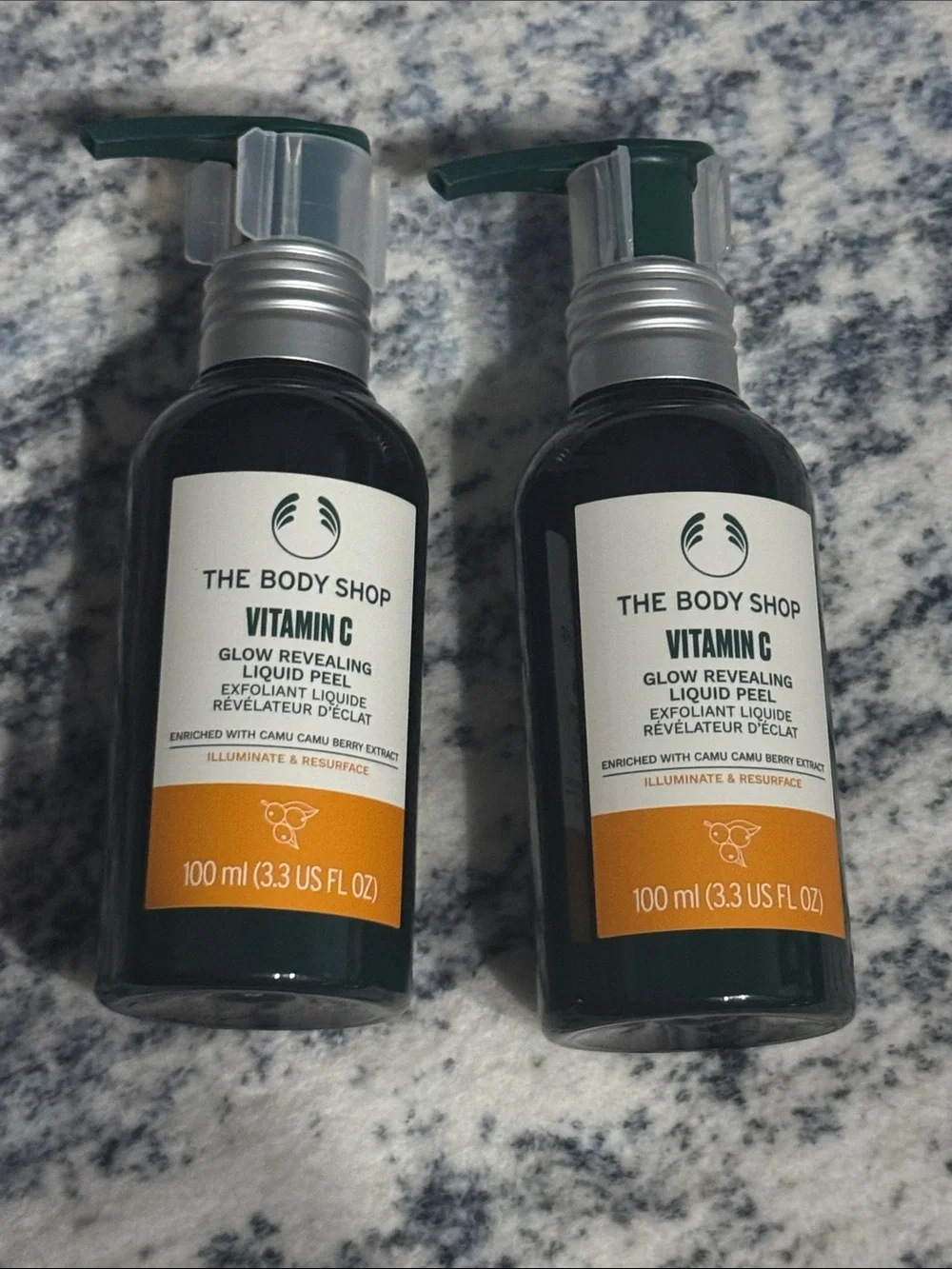 2- Pack of The Body Shop Vitamin C Glow Revealing Liquid Peel - Green & Orange